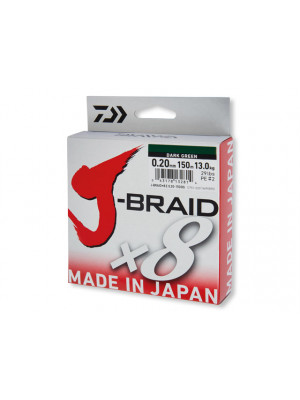 Daiwa J-Braid X8  dark green 150m  300m  1500m - round braided line