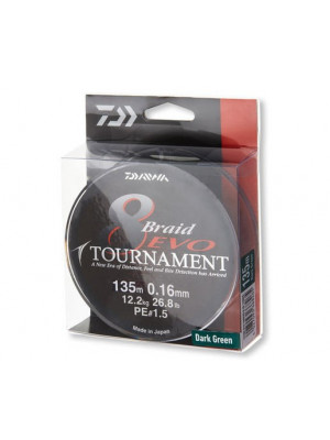 Daiwa Tournament 8 Braid Evo  dark green  135m  300m  1000m - round braided line