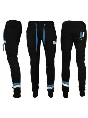 JOGPANT HS WITH PIQUET STRIPES BLUE
